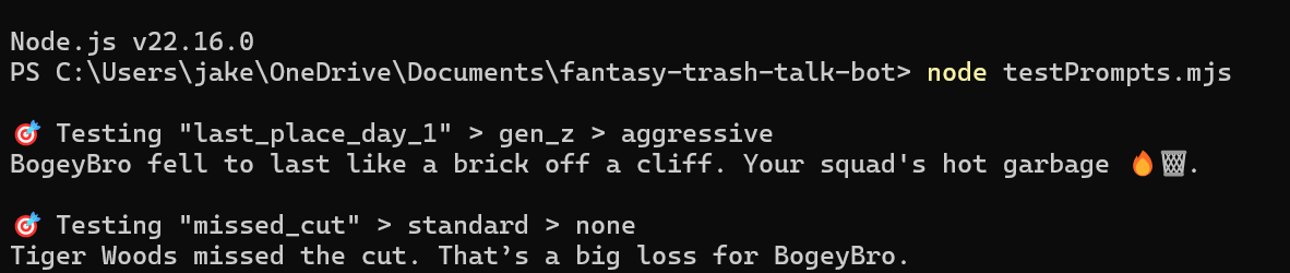 🏌️‍♂️ Fantasy Golf & AI Trash Talk Update from KingPool